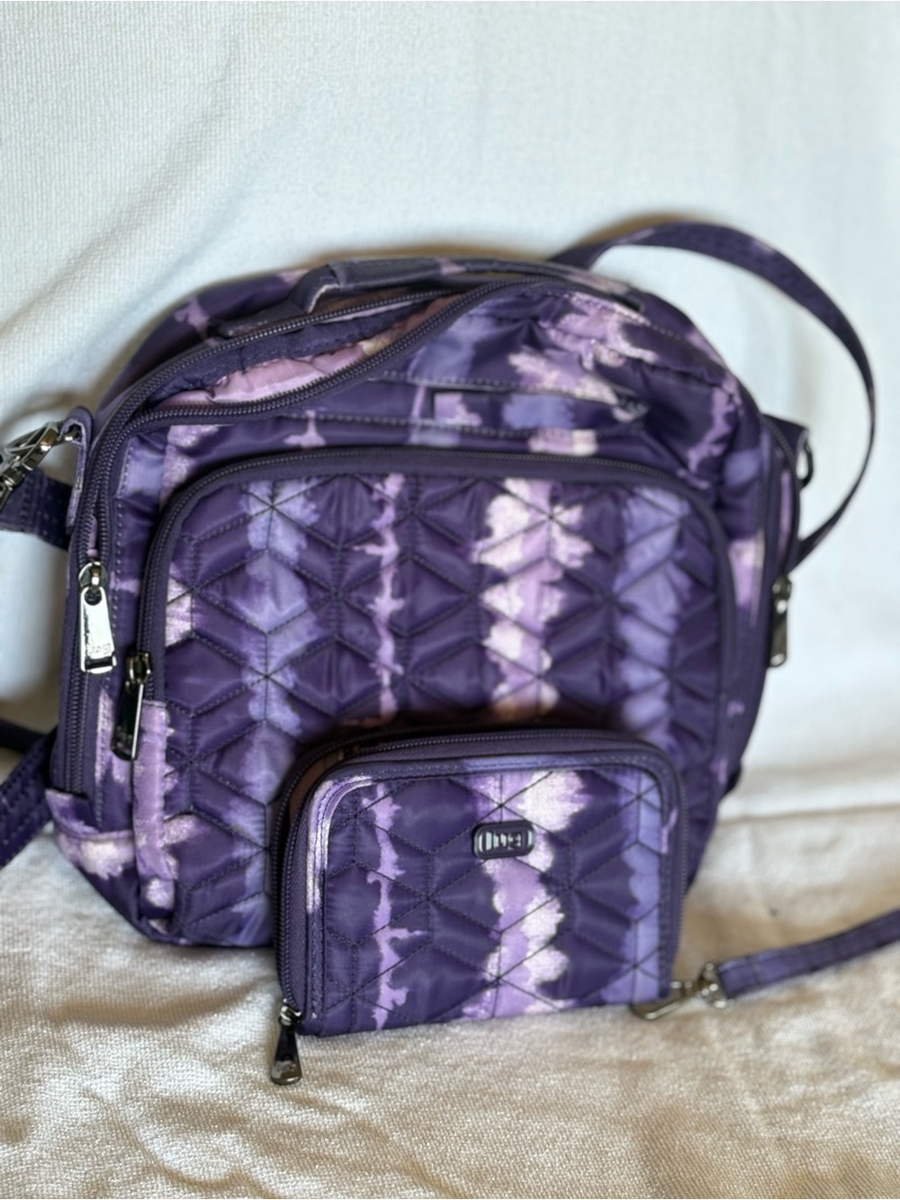 lug Quilted Purple Tie-Dye Crossbody Bag